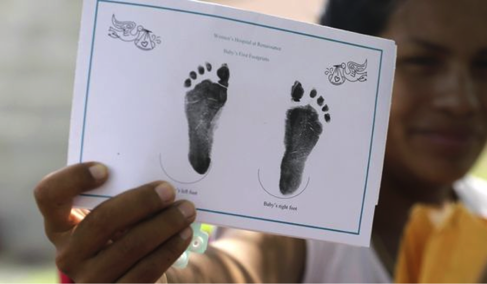 Photo of baby footprints